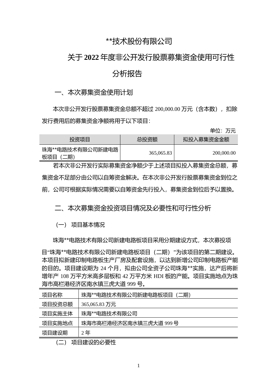 2022年度新建电路板项目可行性分析报告_第1页