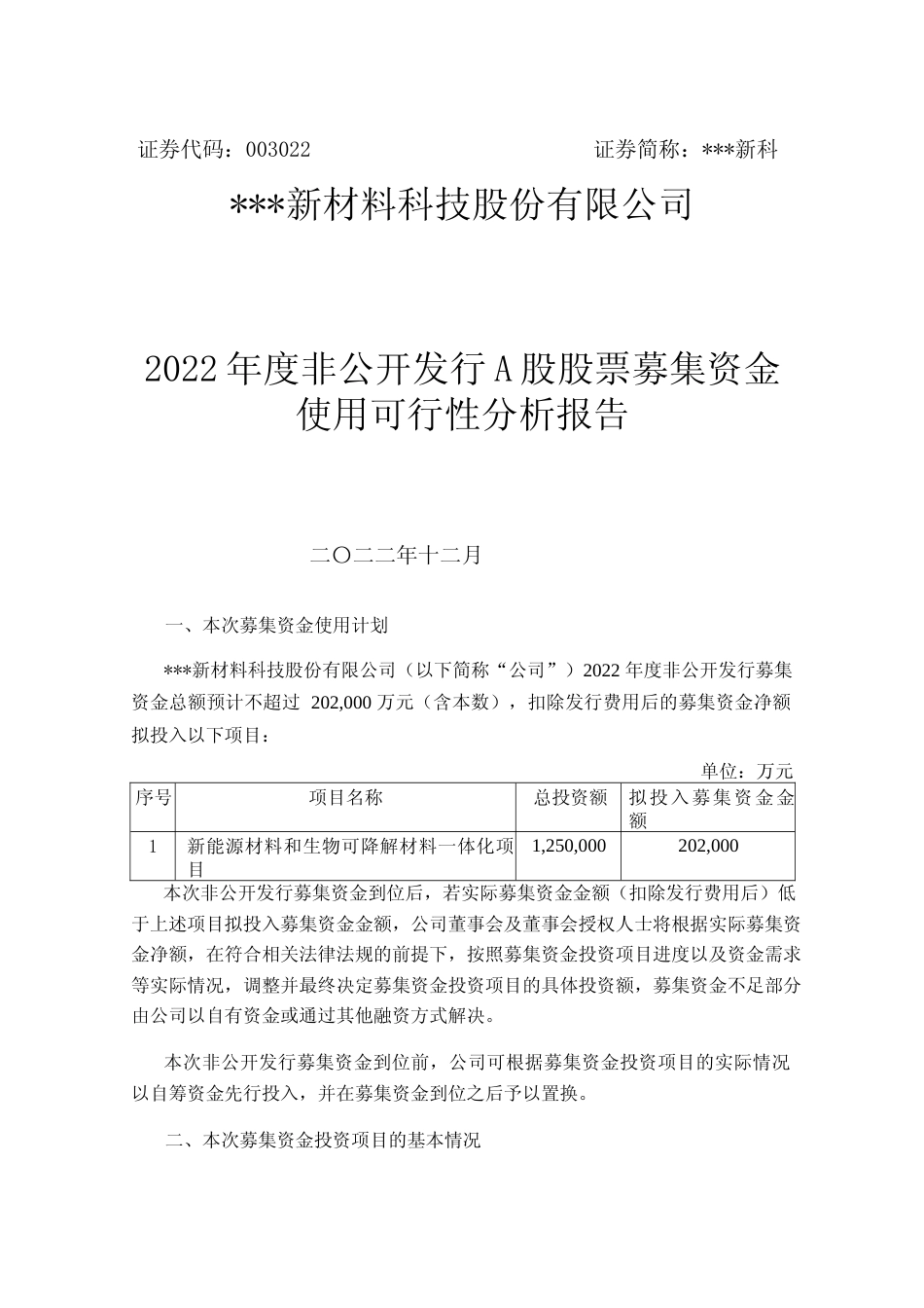2022年度新能源材料和生物可降解材料一体化项目可行性分析报告_第1页
