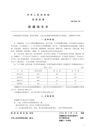 GB_T 2426-1981 新疆细毛羊