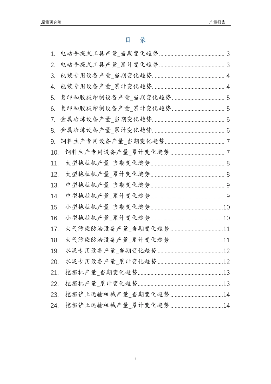 2023年10月国内专用设备行业产品产量分析报告（电动手提式工具、包装专用设备、复印和胶版印制设备、金属冶炼设备、饲料生产专用设备、大型拖拉机、中型拖拉机、小型拖拉机、大气污染防治设备、挖掘机、挖掘铲土运输机械） 文本_第2页