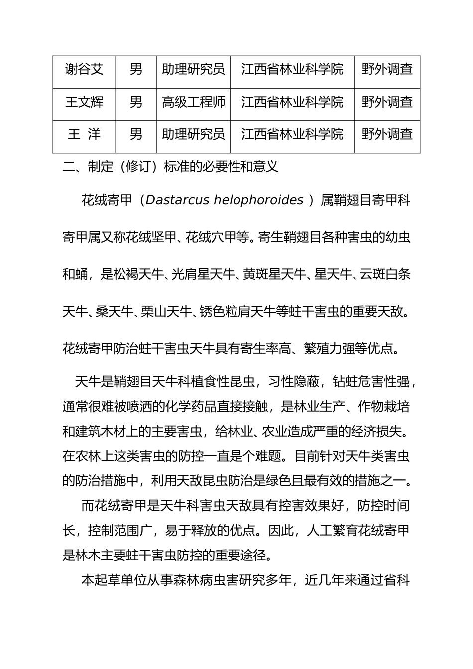 [地方标准] 花绒寄甲人工繁育技术规程   编制说明_第2页