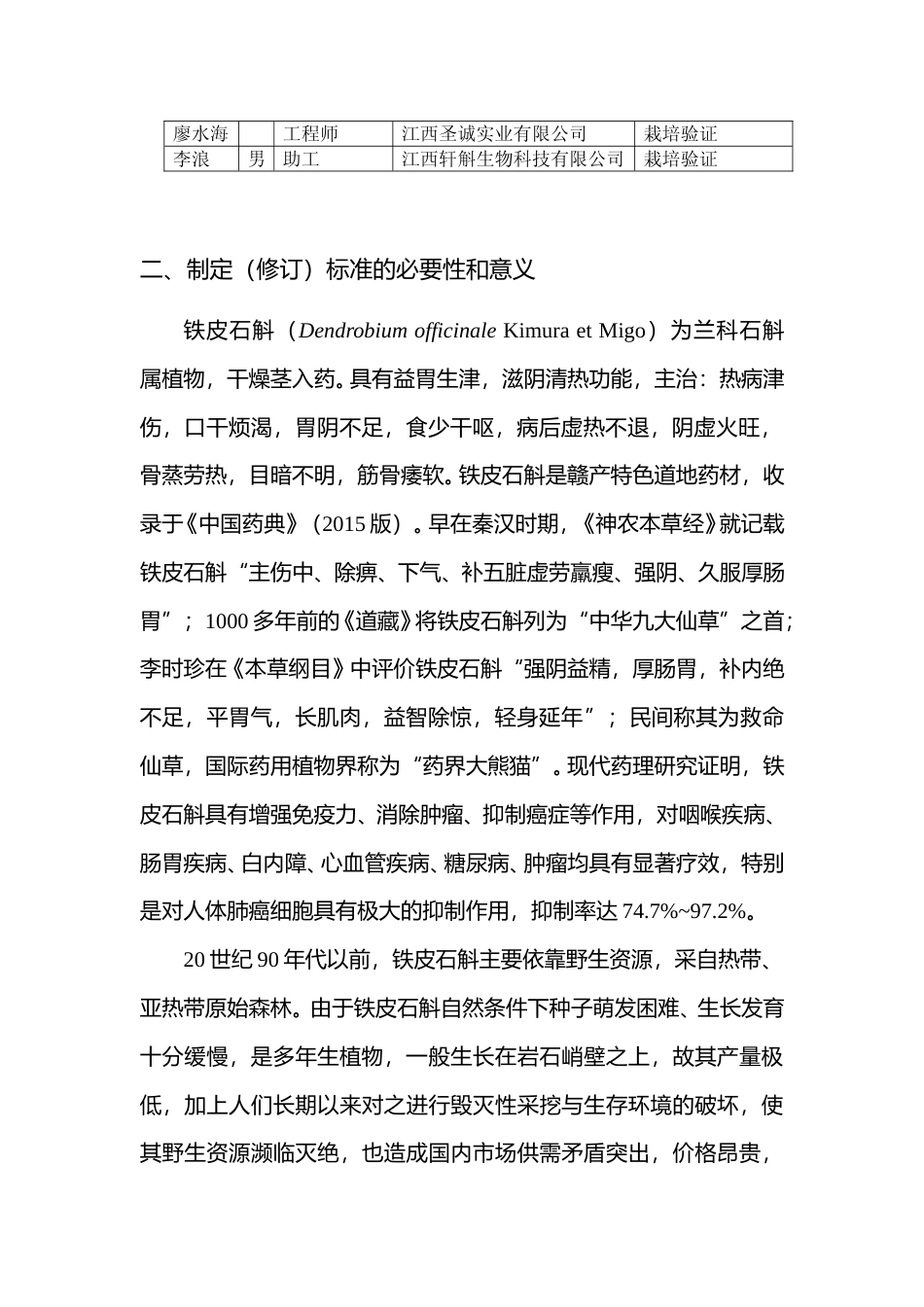 [地方标准] 铁皮石斛大棚设施栽培技术规程  编制说明_第2页