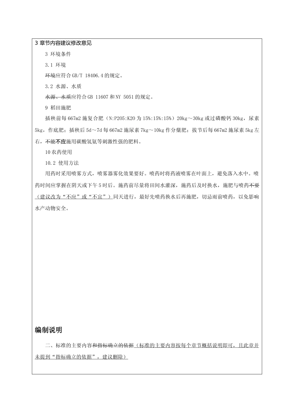 [地方标准] 稻渔综合种养水稻种植技术规范 审查意见表_第3页