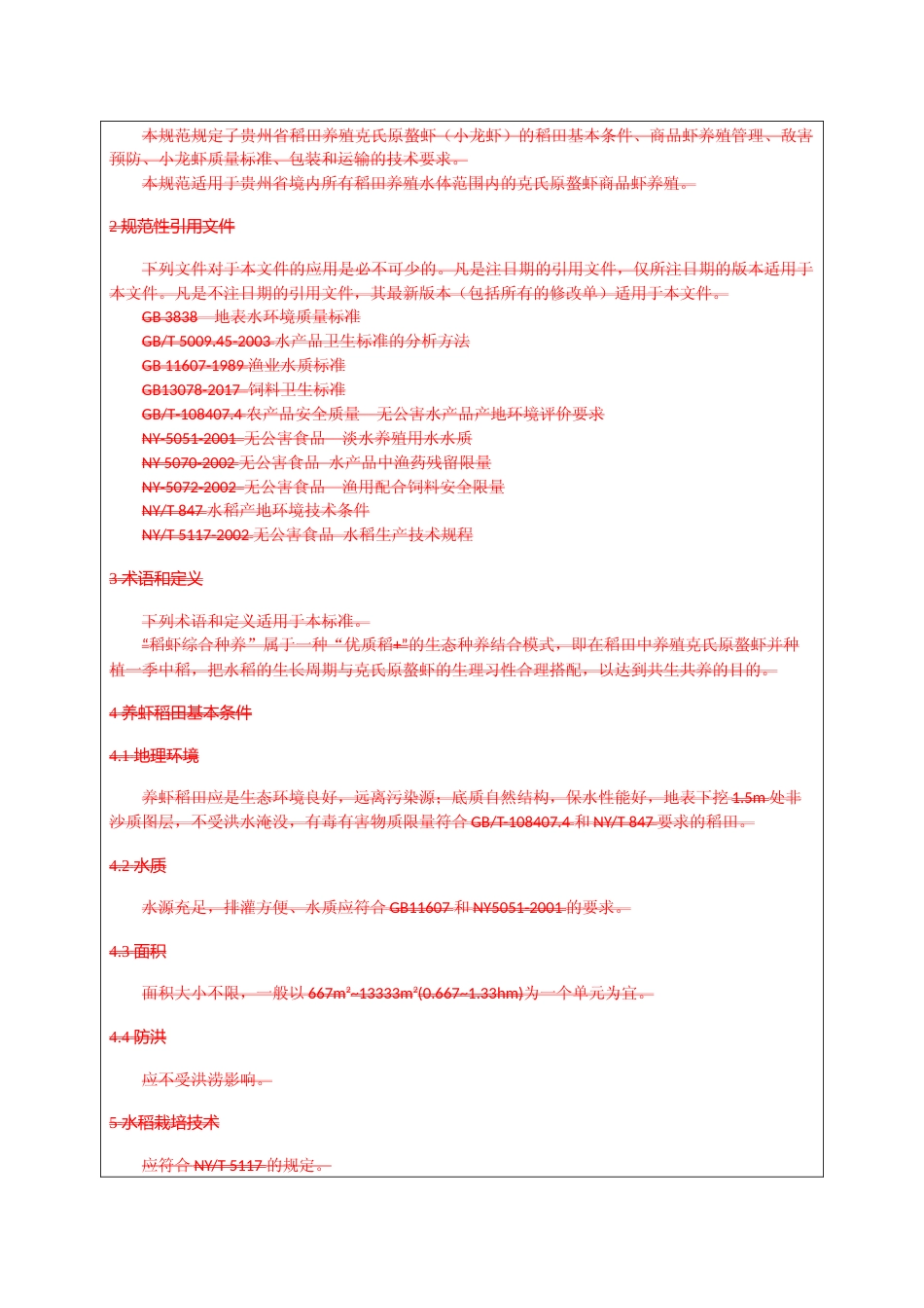 [地方标准] 稻虾综合种养商品虾养殖技术规范 审查意见表_第3页