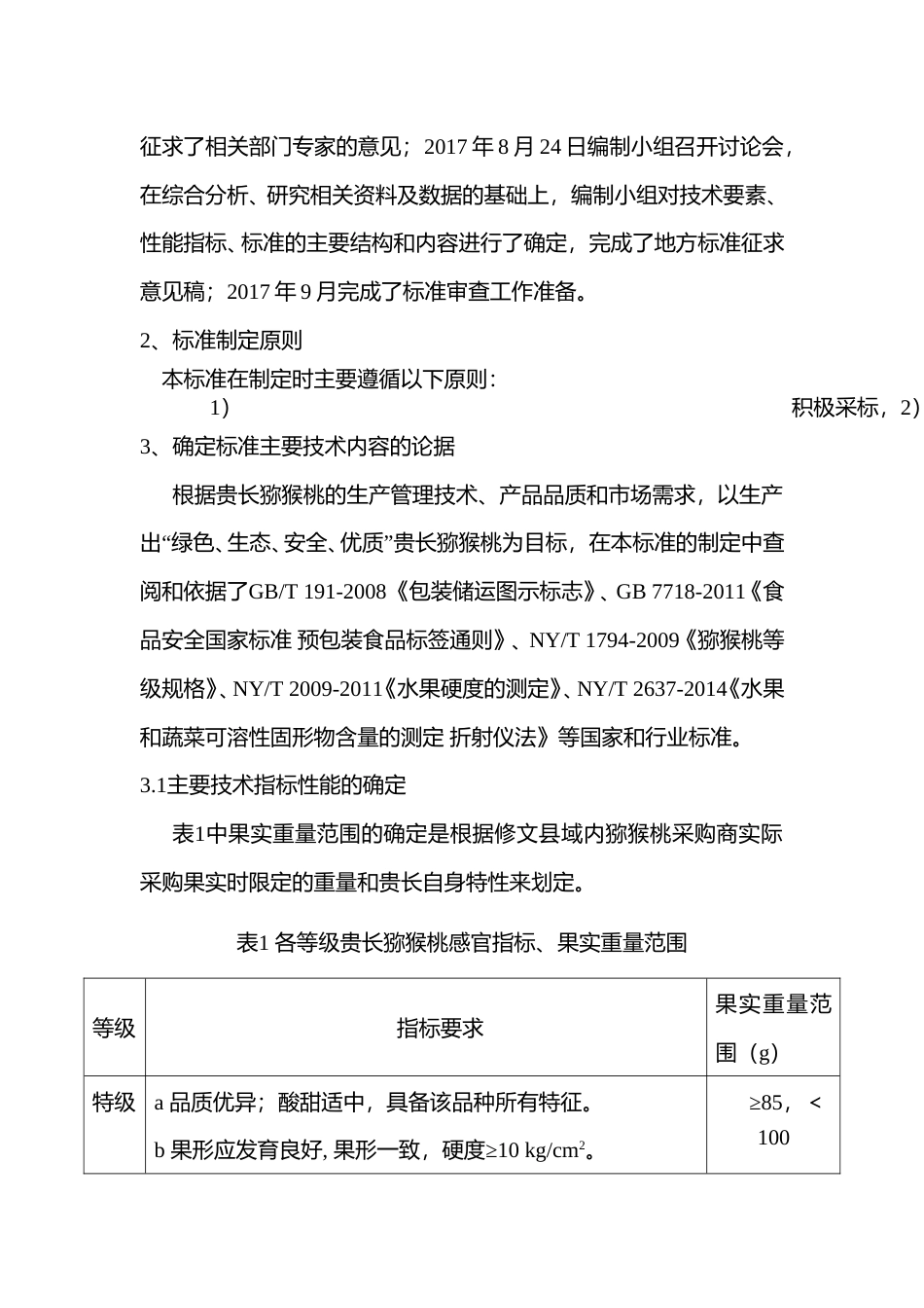 [地方标准] 《贵长猕猴桃果品分级技术规程》编制说明_第2页