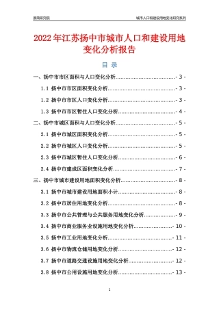 2022年江苏扬中市城市人口和建设用地变化分析报告
