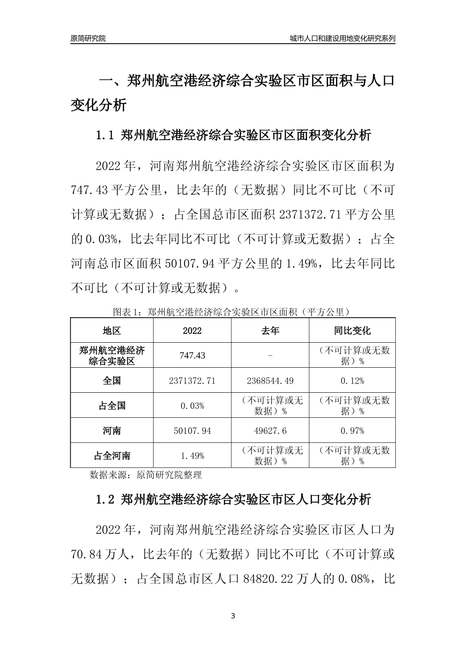 2022年河南郑州航空港经济综合实验区城市人口和建设用地变化分析报告_第3页