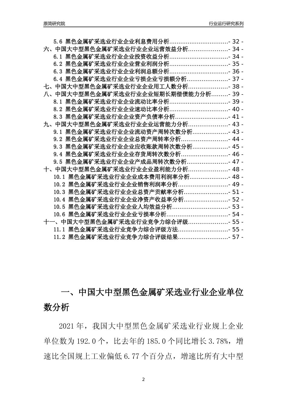 【行业评级年报】2021年中国大中型黑色金属矿采选业行业运行及竞争力评级分析报告（2023版）_第2页