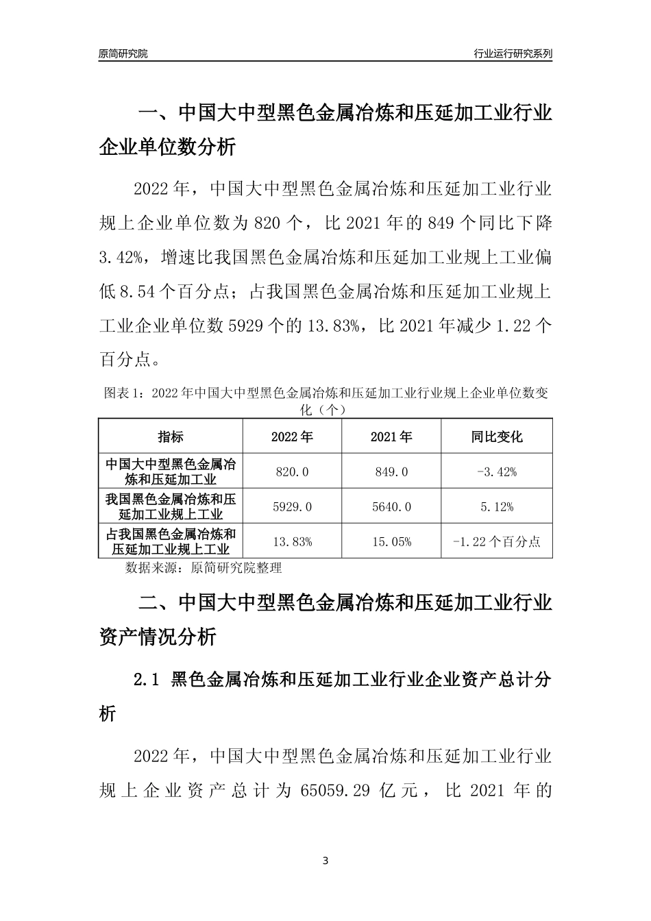 [行业年报]2022年中国大中型黑色金属冶炼和压延加工业行业运行分析报告_第3页