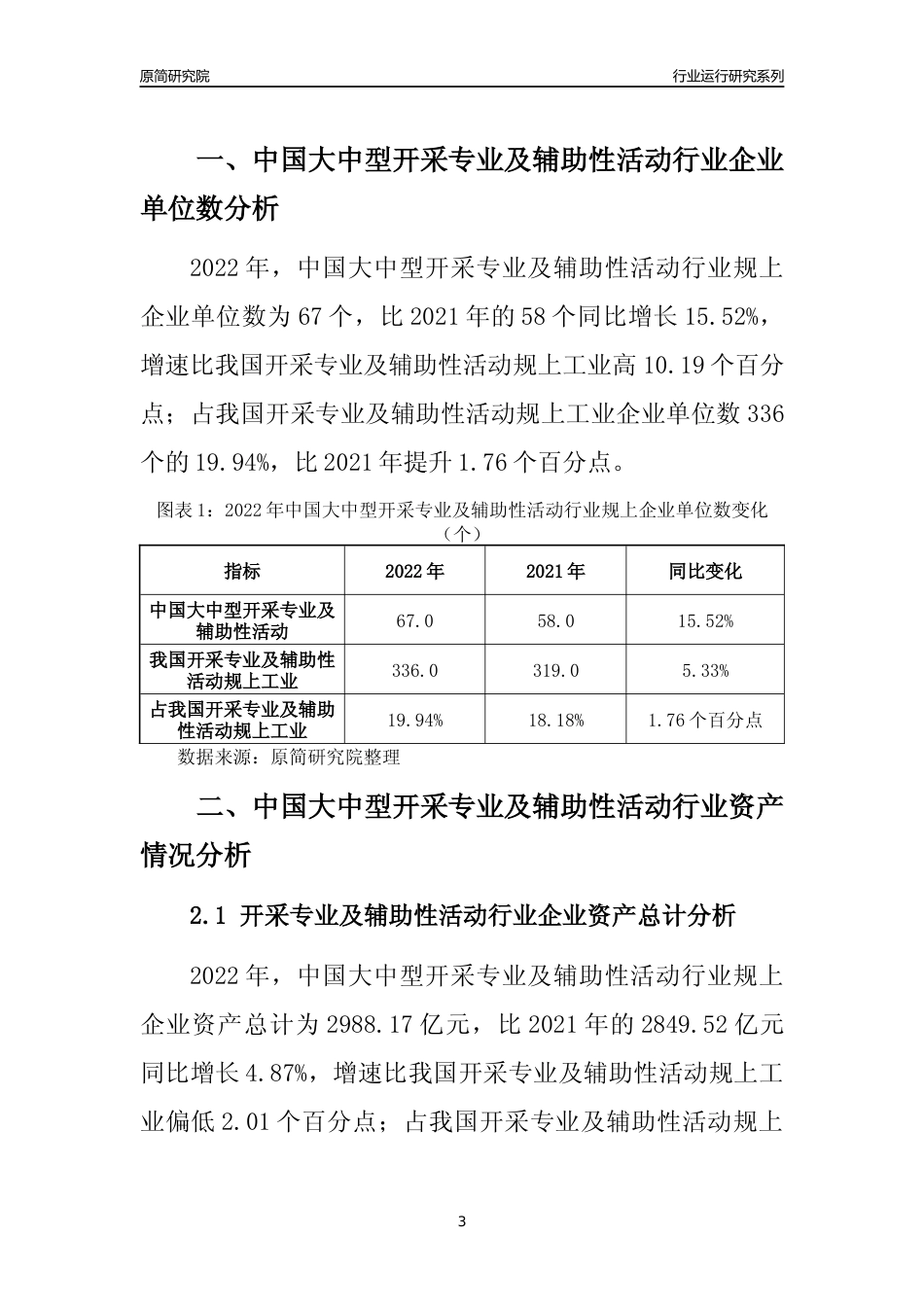 [行业年报]2022年中国大中型开采专业及辅助性活动行业运行分析报告_第3页