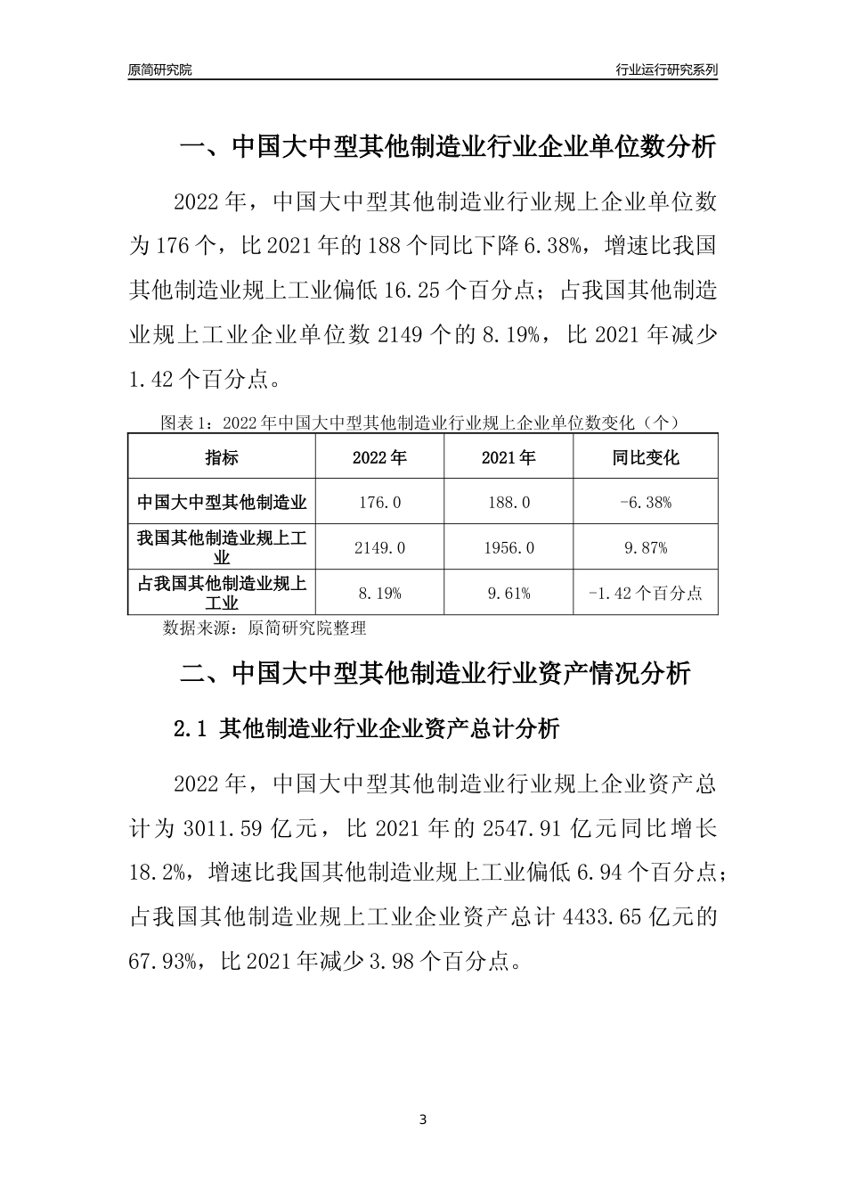 [行业年报]2022年中国大中型其他制造业行业运行分析报告_第3页