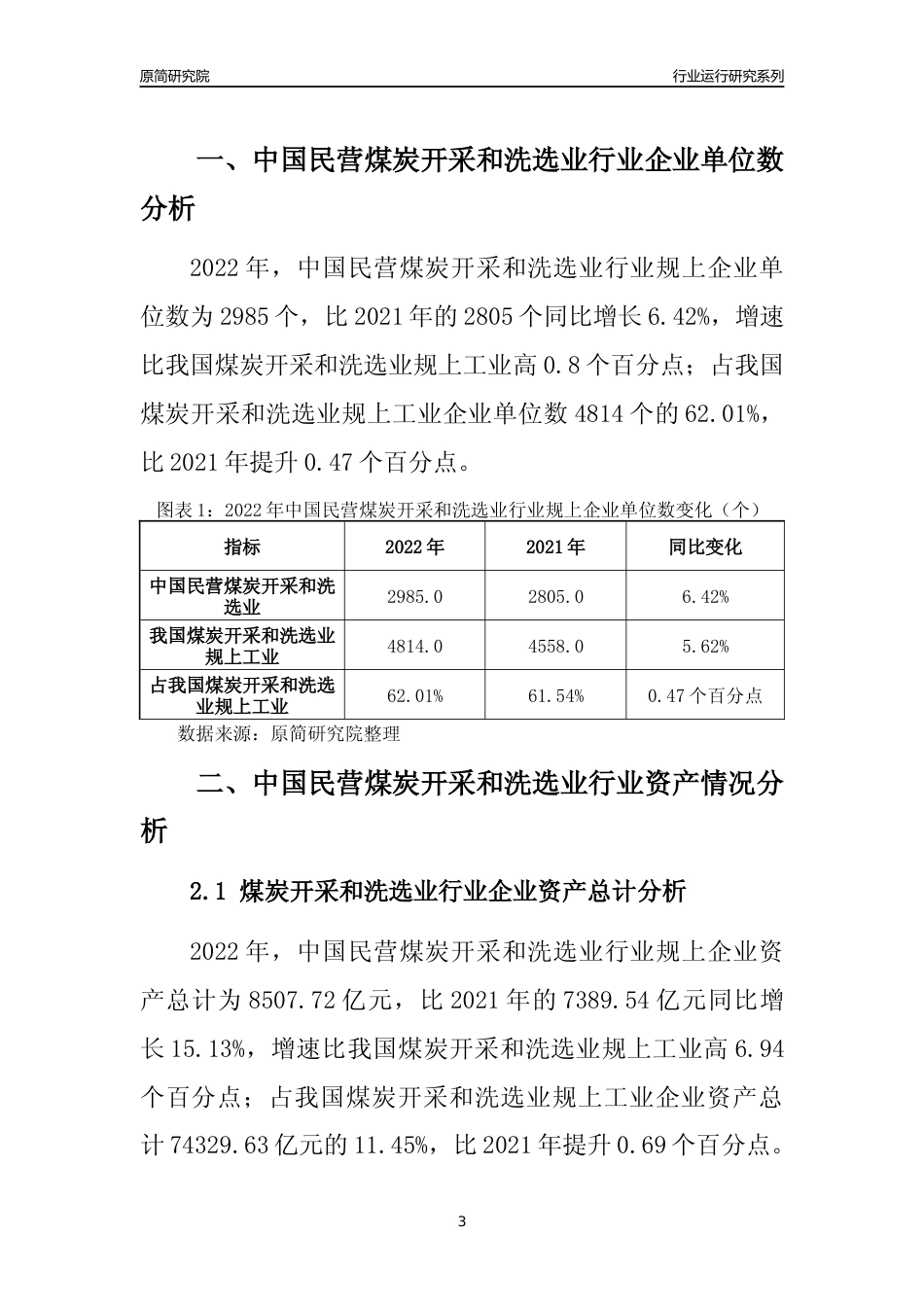 [行业年报]2022年中国民营煤炭开采和洗选业行业运行分析报告_第3页