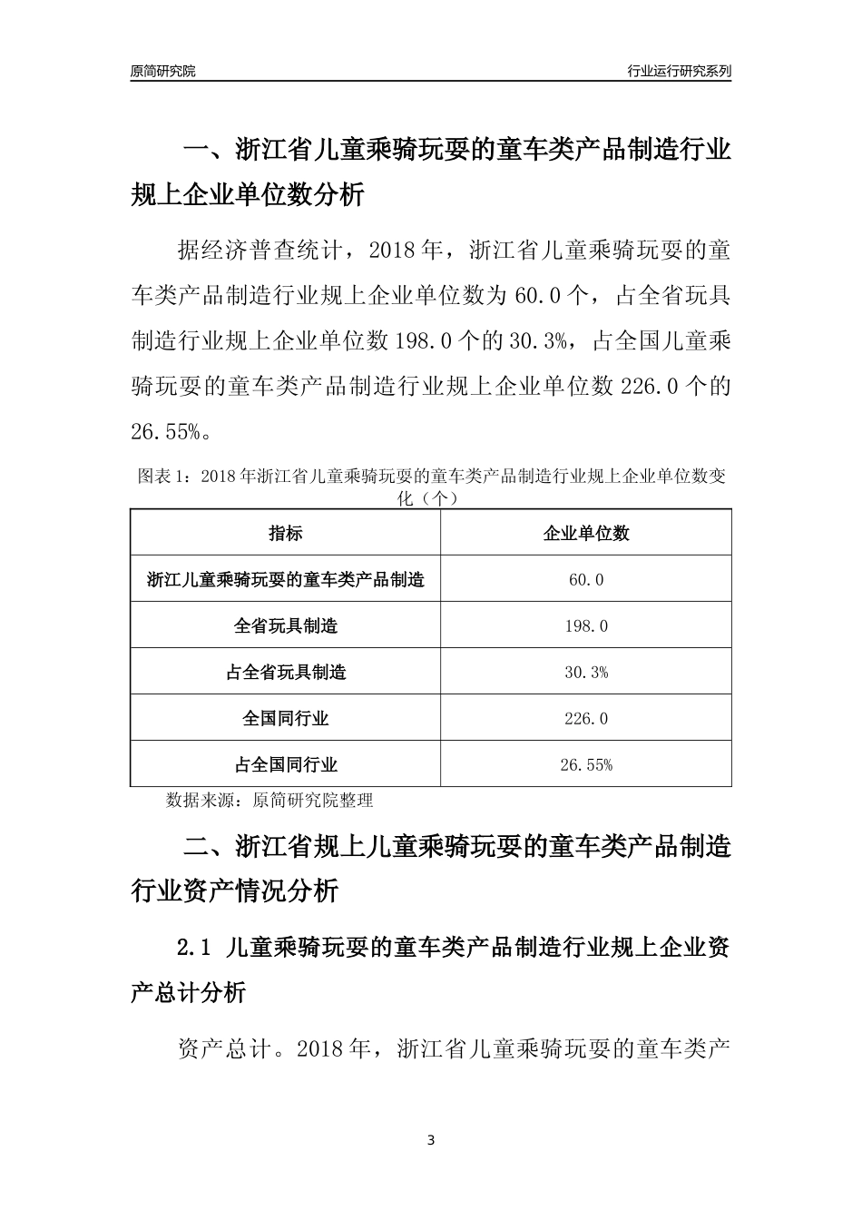 [行业年报]2018年浙江省规模以上儿童乘骑玩耍的童车类产品制造行业运行及竞争力评级分析报告_第3页