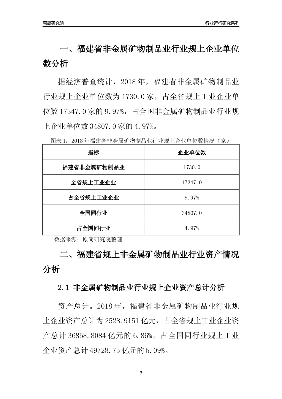 [行业年报]2018年福建省规模以上非金属矿物制品业行业运行及竞争力评级分析报告_第3页