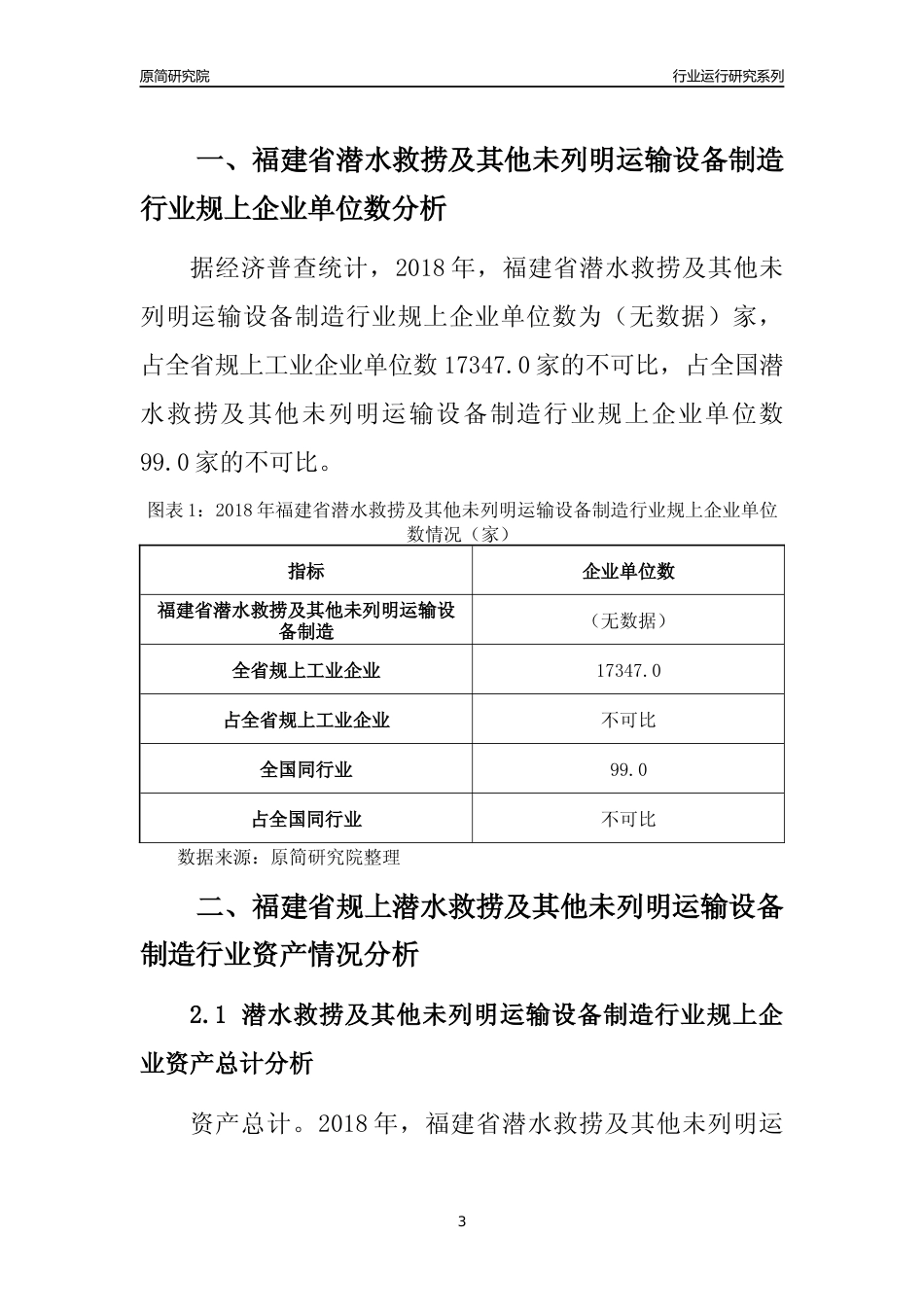 [行业年报]2018年福建省规模以上潜水救捞及其他未列明运输设备制造行业运行及竞争力评级分析报告_第3页