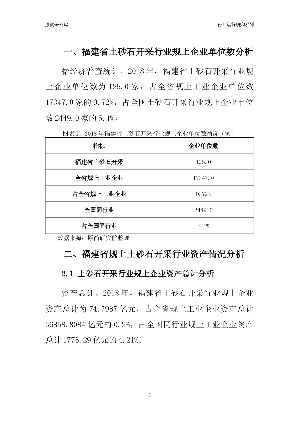 [行业年报]2018年福建省规模以上土砂石开采行业运行及竞争力评级分析报告_第3页