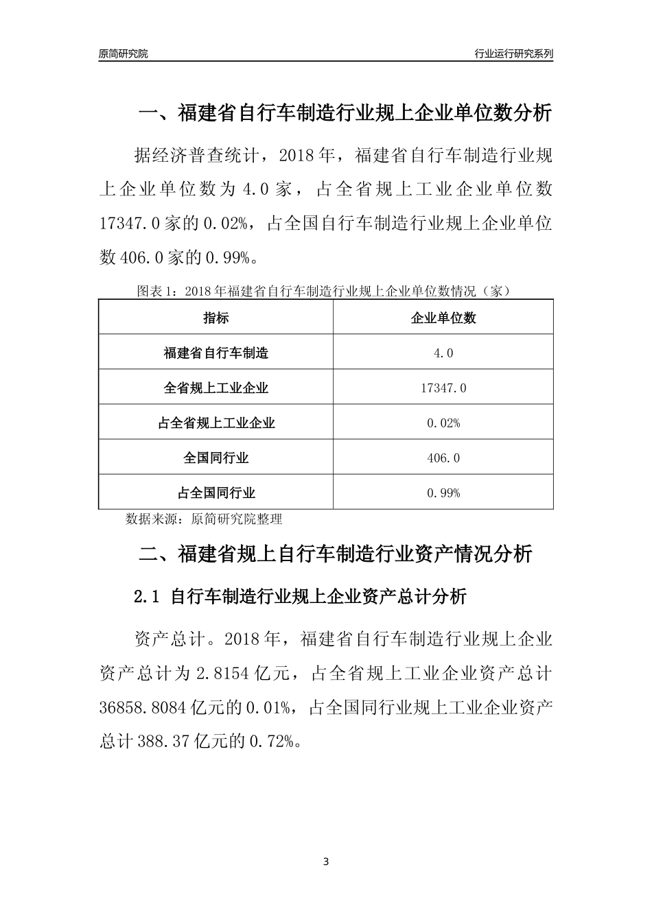 [行业年报]2018年福建省规模以上自行车制造行业运行及竞争力评级分析报告_第3页
