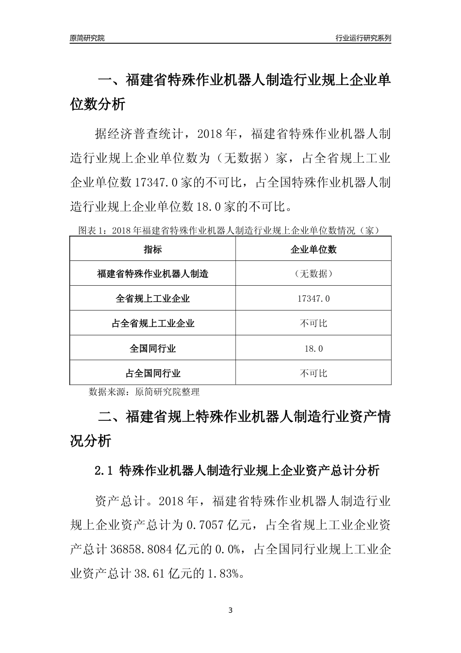 [行业年报]2018年福建省规模以上特殊作业机器人制造行业运行及竞争力评级分析报告_第3页