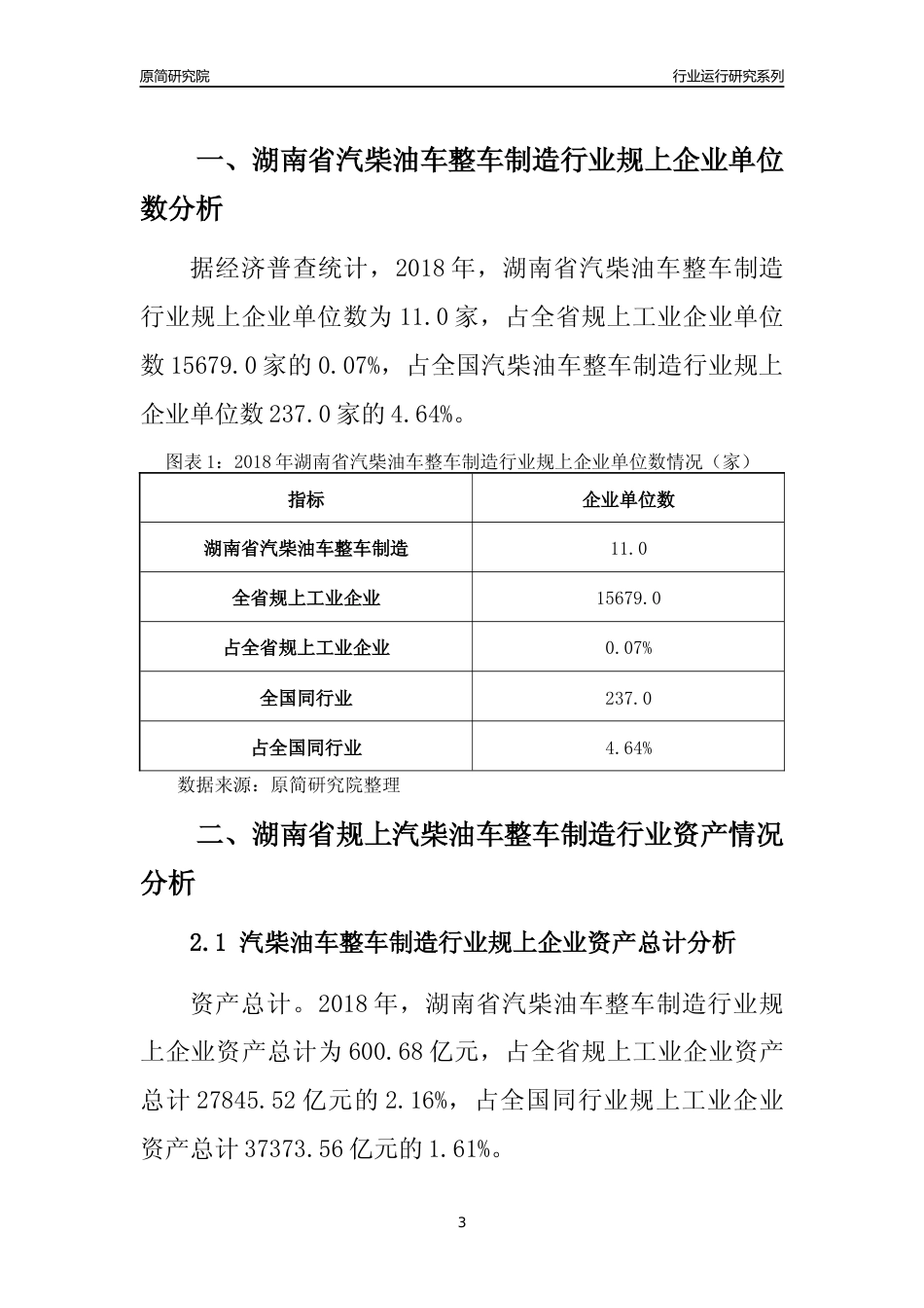 [行业年报]2018年湖南省规模以上汽柴油车整车制造行业运行及竞争力评级分析报告_第3页