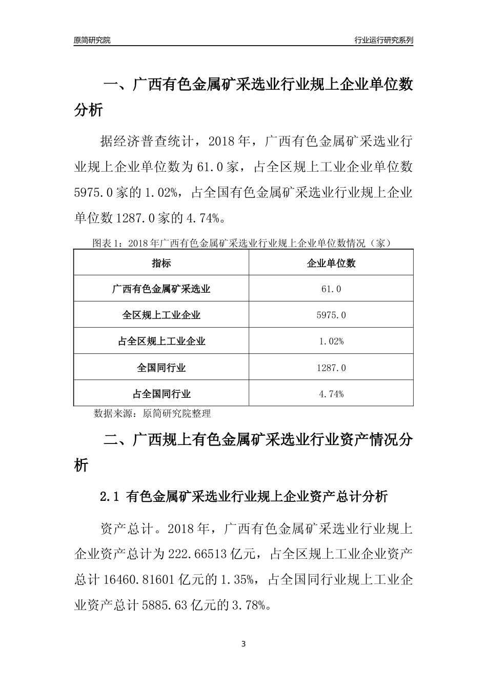 [行业年报]2018年广西规模以上有色金属矿采选业行业运行及竞争力评级分析报告_第3页