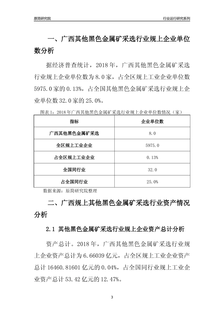 [行业年报]2018年广西规模以上其他黑色金属矿采选行业运行及竞争力评级分析报告_第3页