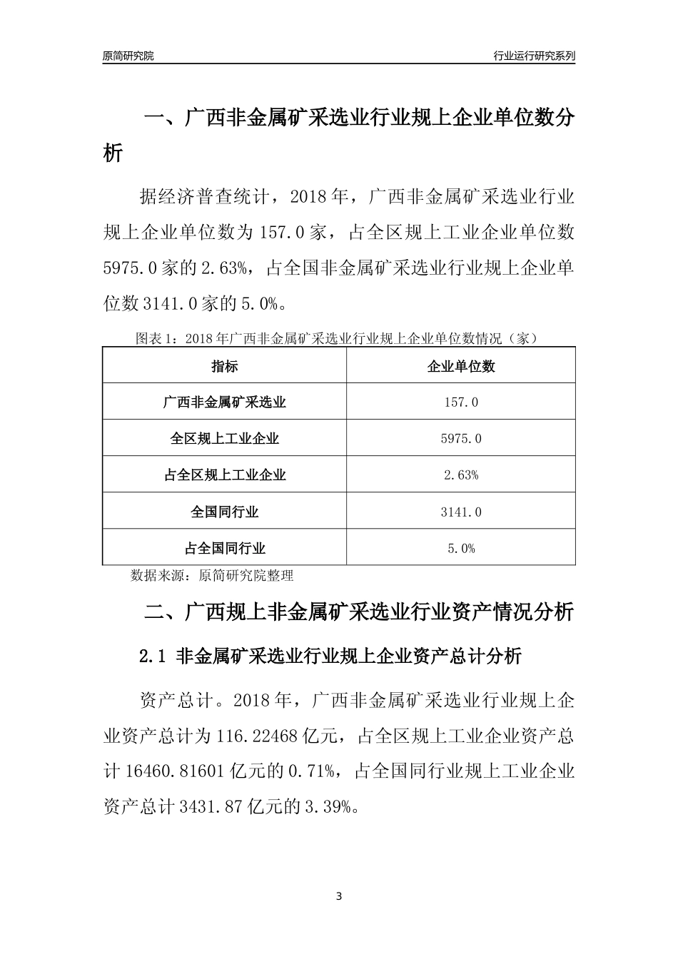 [行业年报]2018年广西规模以上非金属矿采选业行业运行及竞争力评级分析报告_第3页