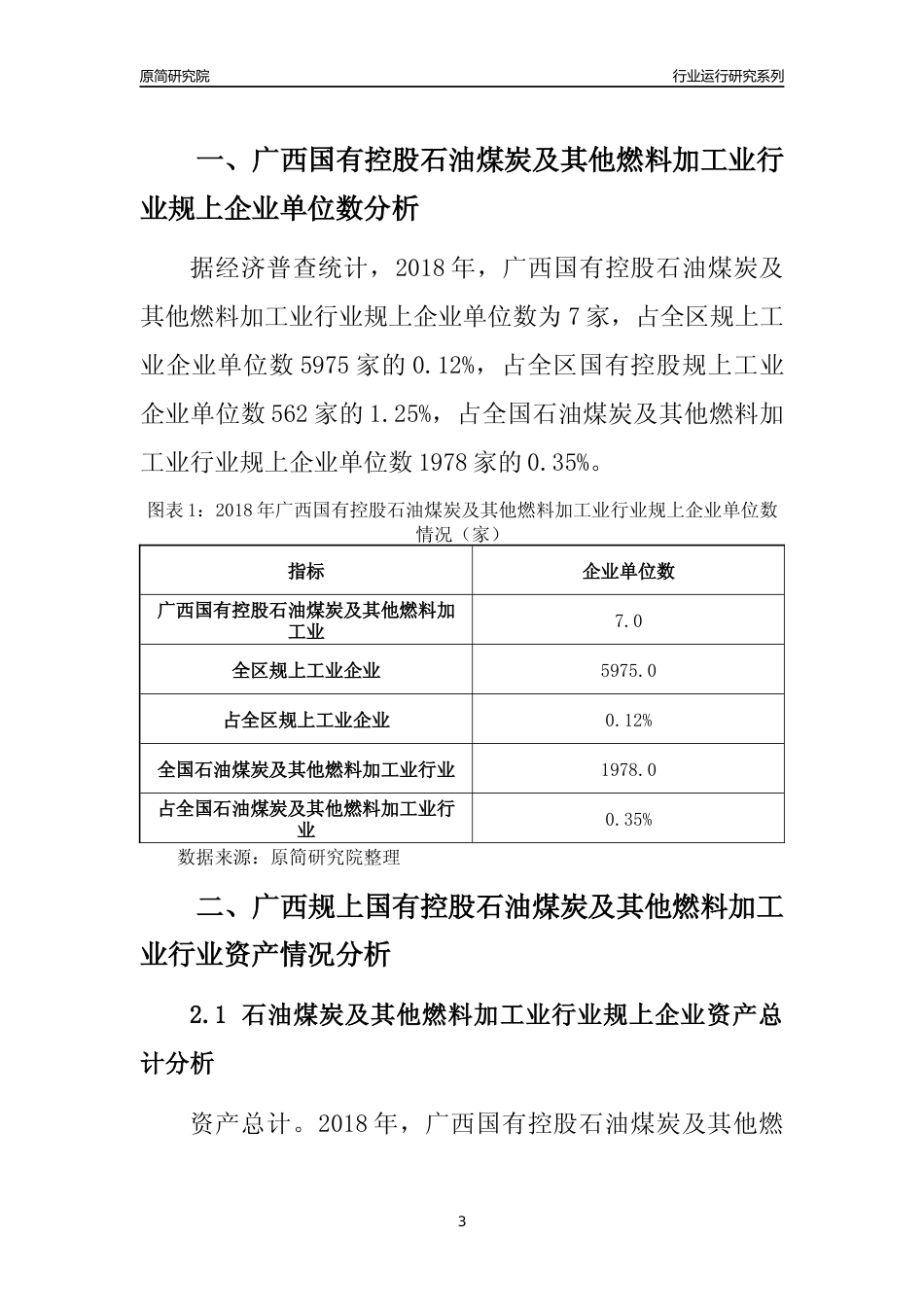 [行业年报]2018年广西规上国有控股石油煤炭及其他燃料加工业行业运行及竞争力评级分析报告_第3页