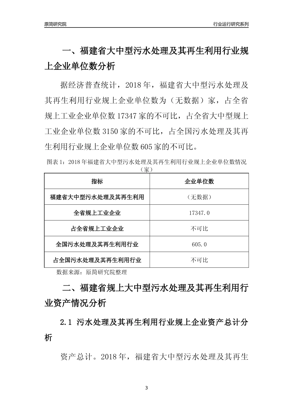 [行业年报]2018年福建省规上大中型污水处理及其再生利用行业运行及竞争力评级分析报告_第3页