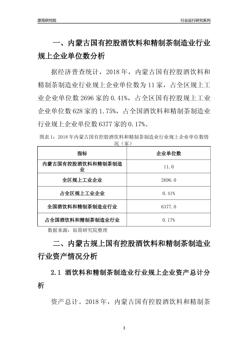 [行业年报]2018年内蒙古规上国有控股酒饮料和精制茶制造业行业运行及竞争力评级分析报告_第3页
