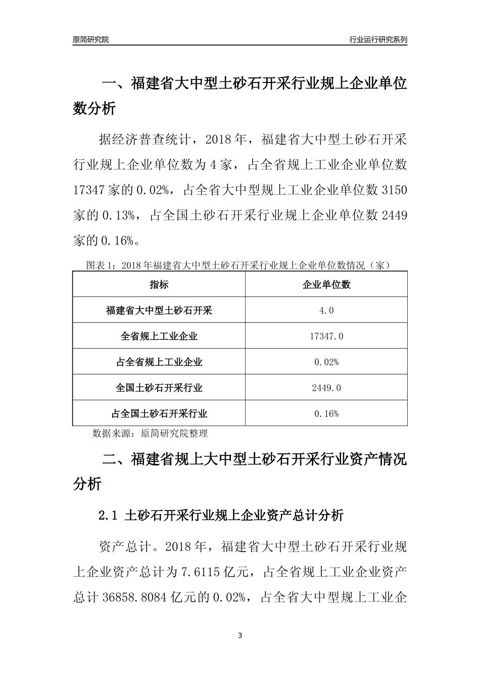 [行业年报]2018年福建省规上大中型土砂石开采行业运行及竞争力评级分析报告_第3页