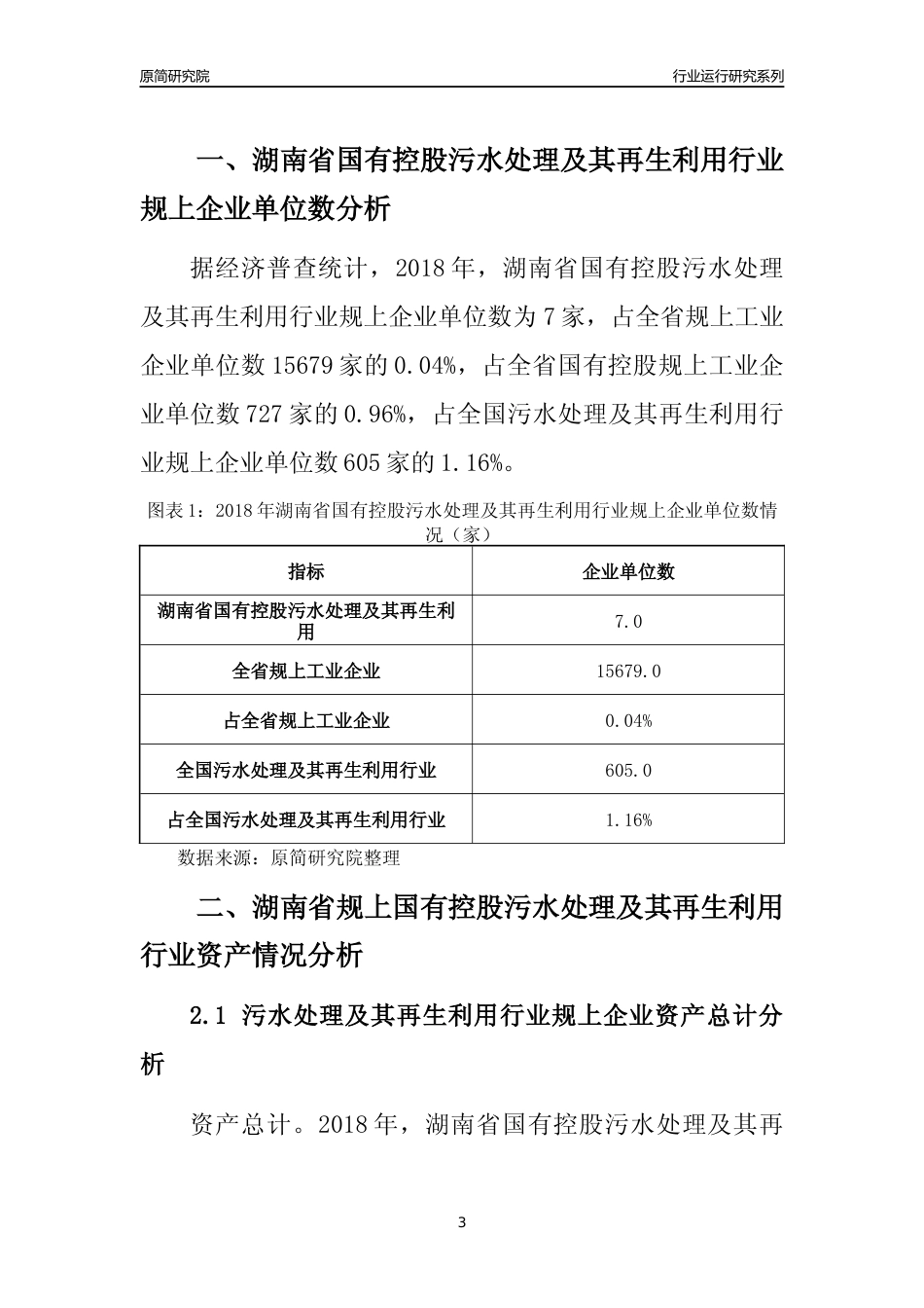 [行业年报]2018年湖南省规上国有控股污水处理及其再生利用行业运行及竞争力评级分析报告_第3页