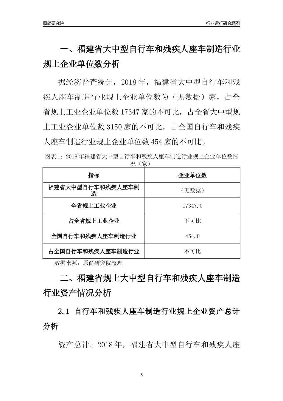 [行业年报]2018年福建省规上大中型自行车和残疾人座车制造行业运行及竞争力评级分析报告_第3页
