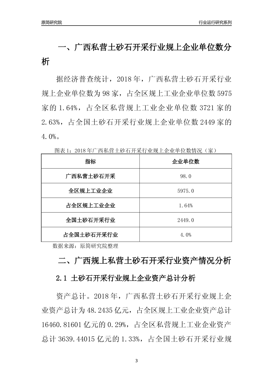[行业年报]2018年广西规上私营土砂石开采行业运行及竞争力评级分析报告_第3页