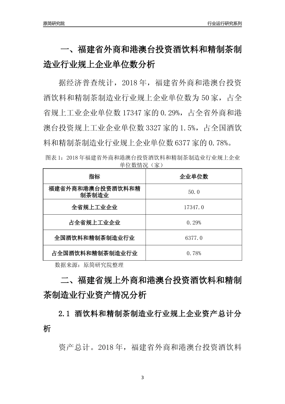 [行业年报]2018年福建省规上外商和港澳台投资酒饮料和精制茶制造业行业运行及竞争力评级分析报告_第3页