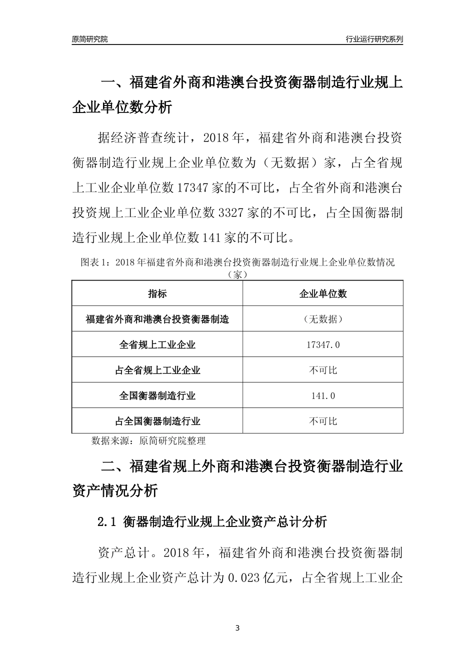 [行业年报]2018年福建省规上外商和港澳台投资衡器制造行业运行及竞争力评级分析报告_第3页