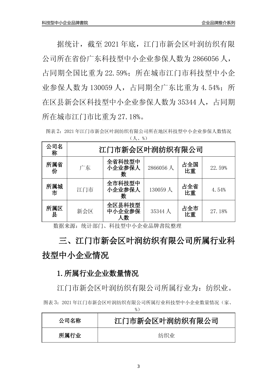 【科技型中小企业】江门市新会区叶润纺织有限公司品牌推介及所在地区和行业企业发展情况分析报告（2021年）_第3页