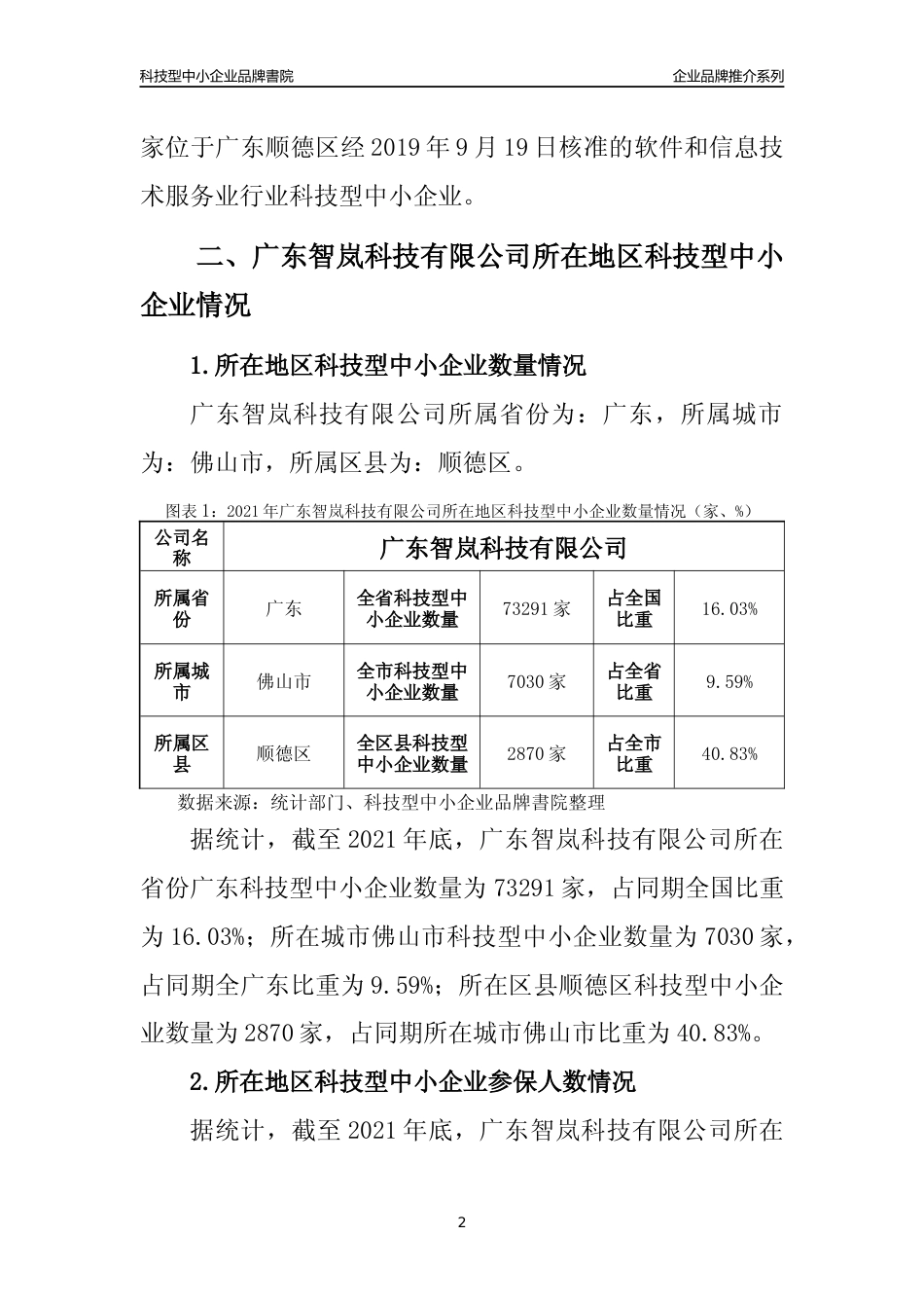 【科技型中小企业】广东智岚科技有限公司品牌推介及所在地区和行业企业发展情况分析报告（2021年）_第2页