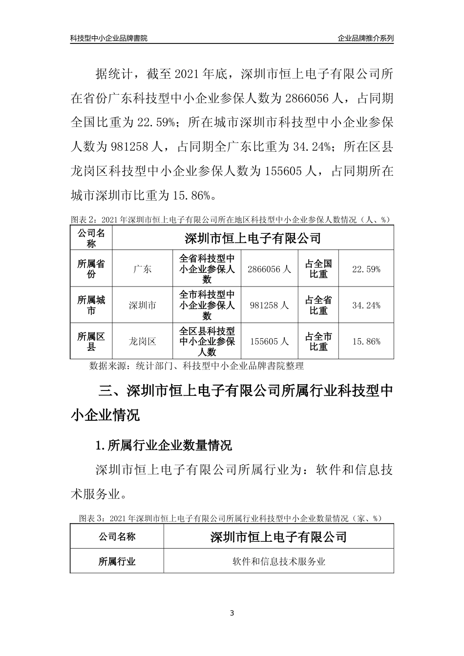【科技型中小企业】深圳市恒上电子有限公司品牌推介及所在地区和行业企业发展情况分析报告（2021年）_第3页