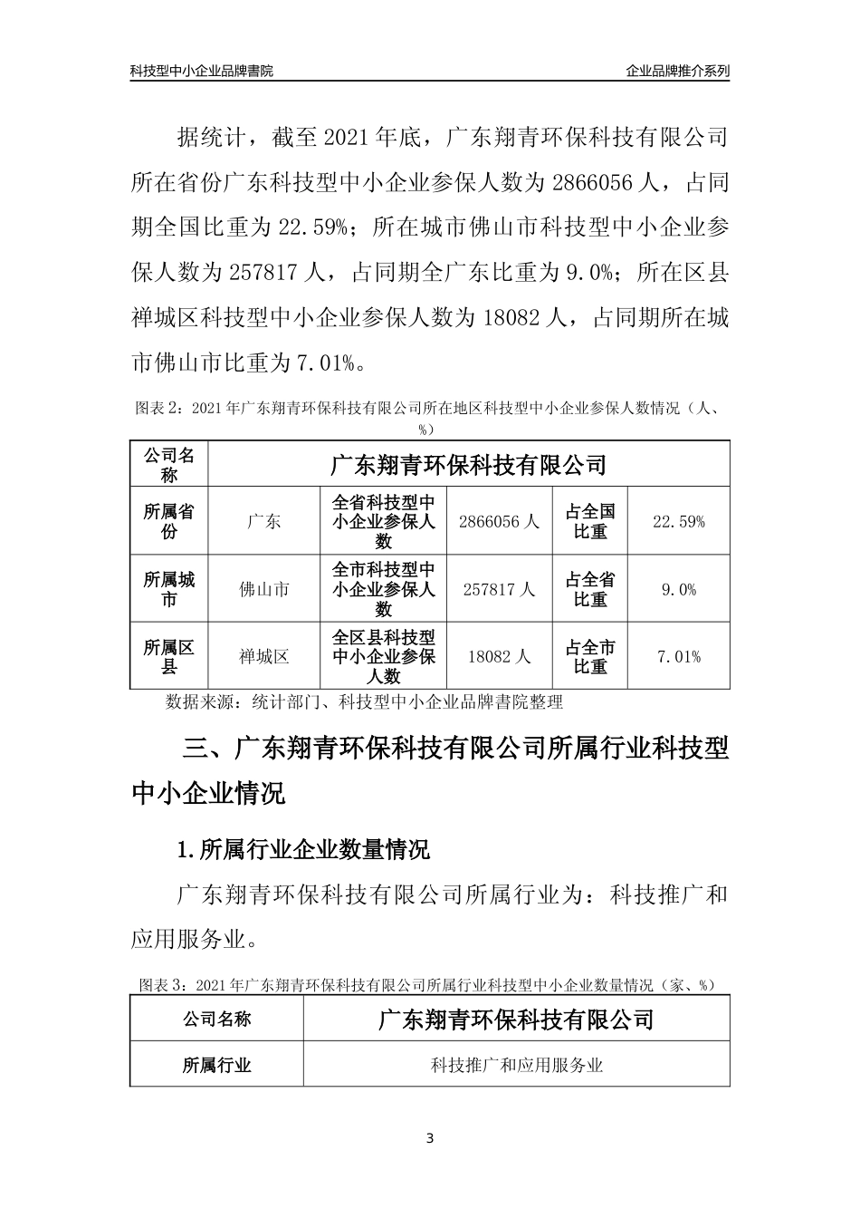 【科技型中小企业】广东翔青环保科技有限公司品牌推介及所在地区和行业企业发展情况分析报告（2021年）_第3页