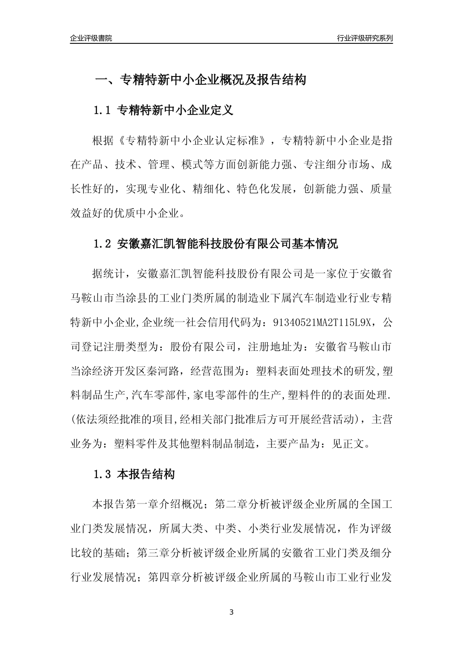 [专精特新]2022年安徽嘉汇凯智能科技股份有限公司行业竞争力评级分析报告(2023版)_第3页