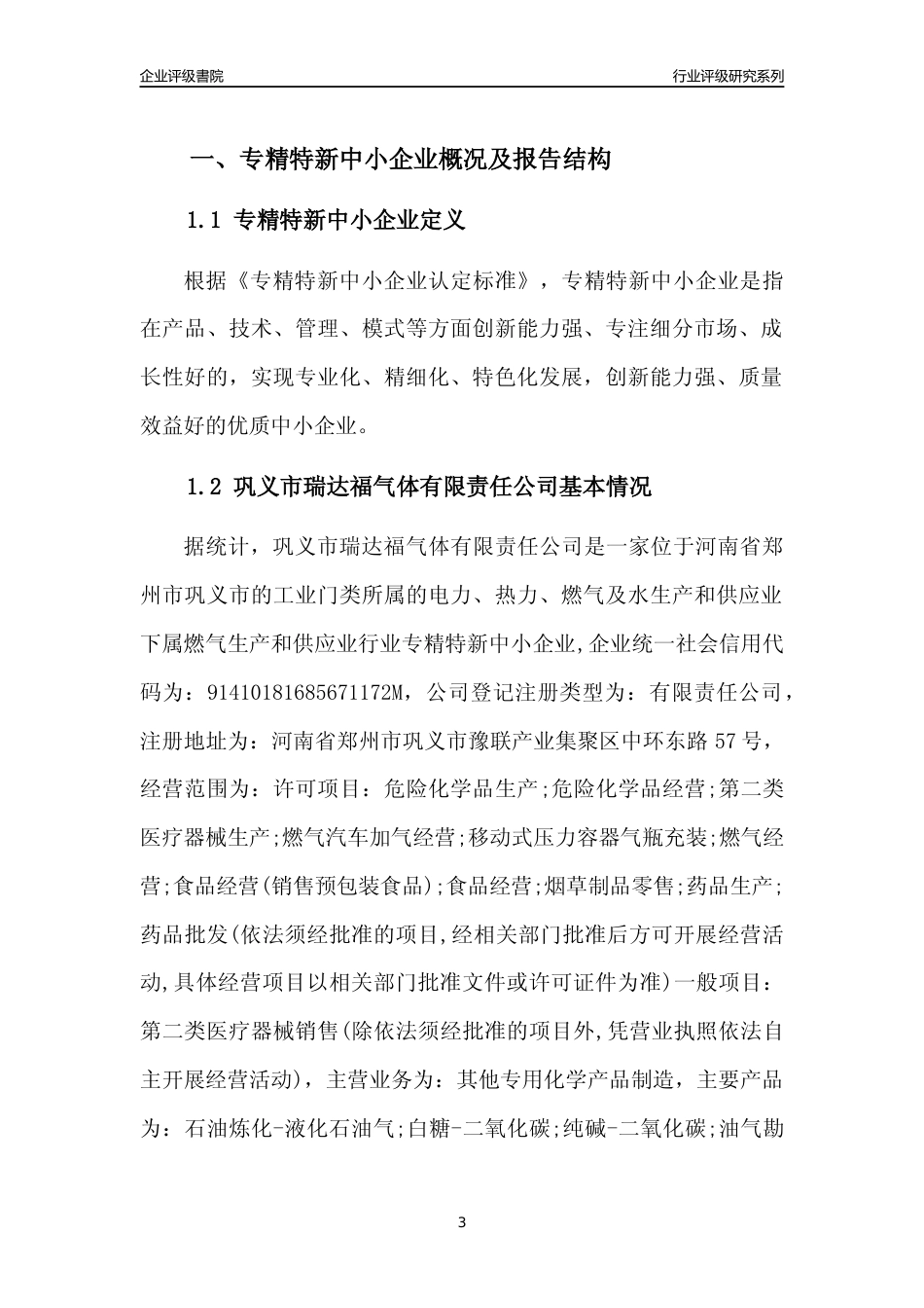 [专精特新]2022年巩义市瑞达福气体有限责任公司行业竞争力评级分析报告(2023版)_第3页