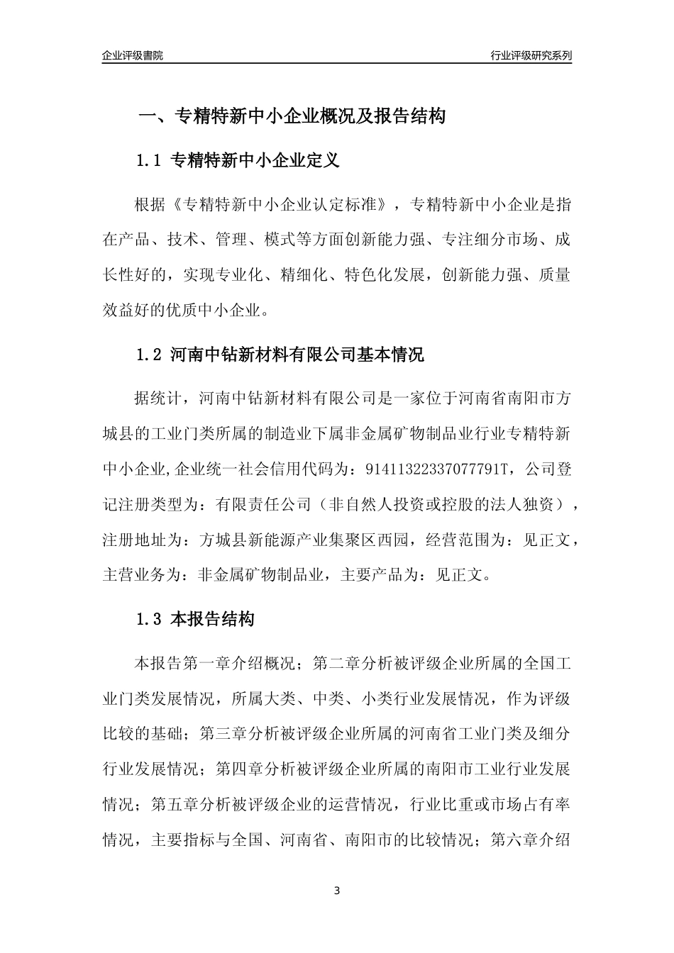 [专精特新]2022年河南中钻新材料有限公司行业竞争力评级分析报告(2023版)_第3页