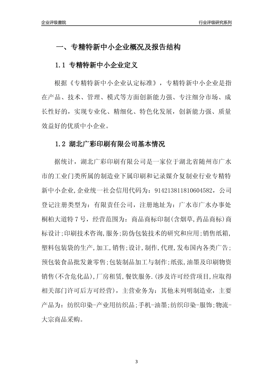 [专精特新]2022年湖北广彩印刷有限公司行业竞争力评级分析报告(2023版)_第3页