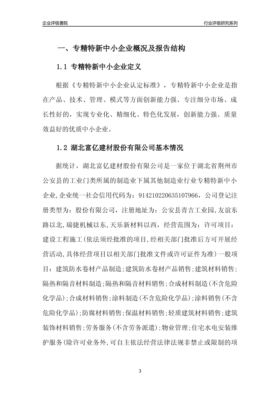 [专精特新]2022年湖北富亿建材股份有限公司行业竞争力评级分析报告(2023版)_第3页