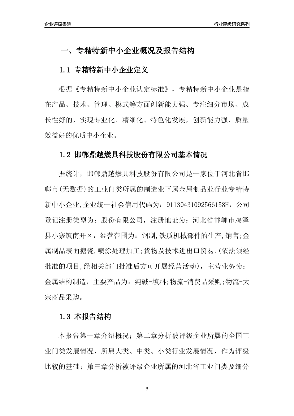 [专精特新]2022年邯郸鼎越燃具科技股份有限公司行业竞争力评级分析报告(2023版)_第3页
