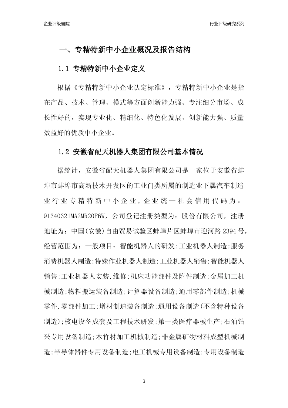[专精特新]安徽省配天机器人集团有限公司行业竞争力评级分析报告(2023版)_第3页