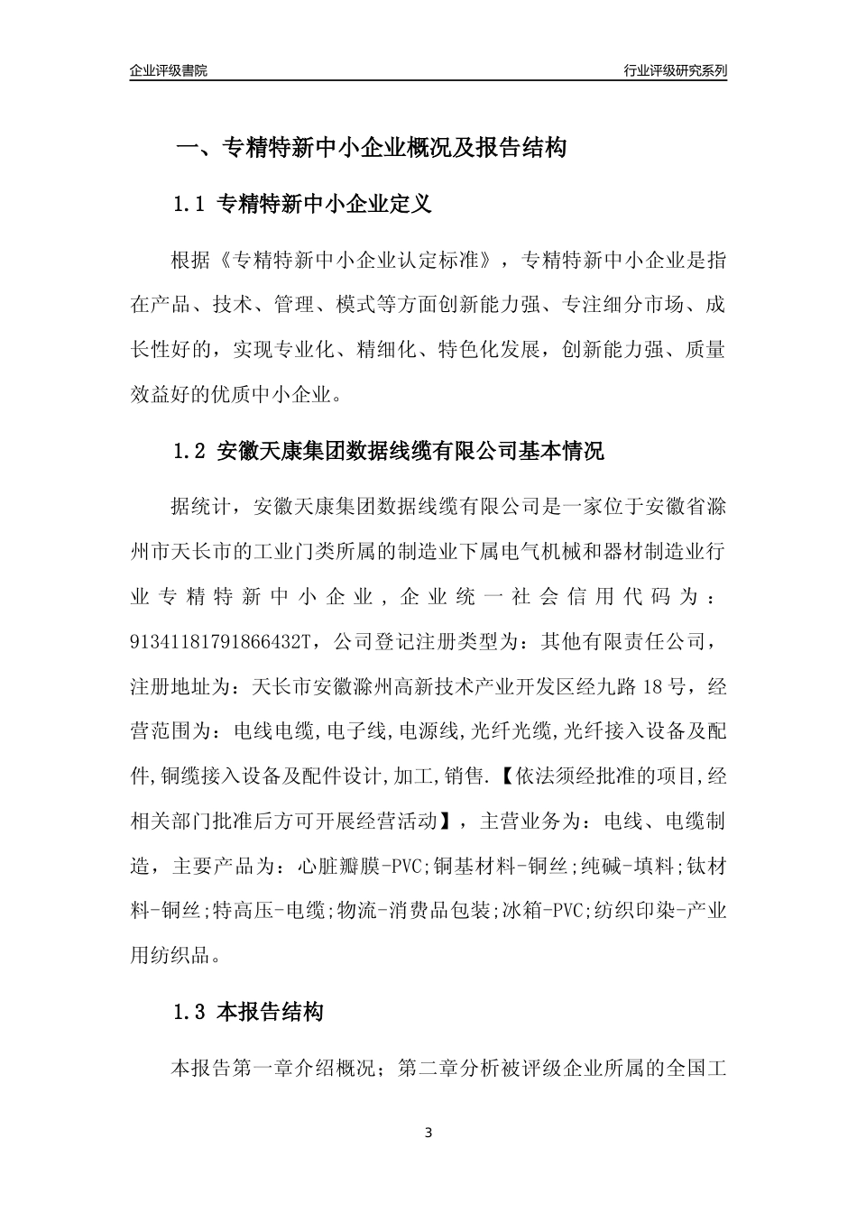 [专精特新]安徽天康集团数据线缆有限公司行业竞争力评级分析报告(2023版)_第3页