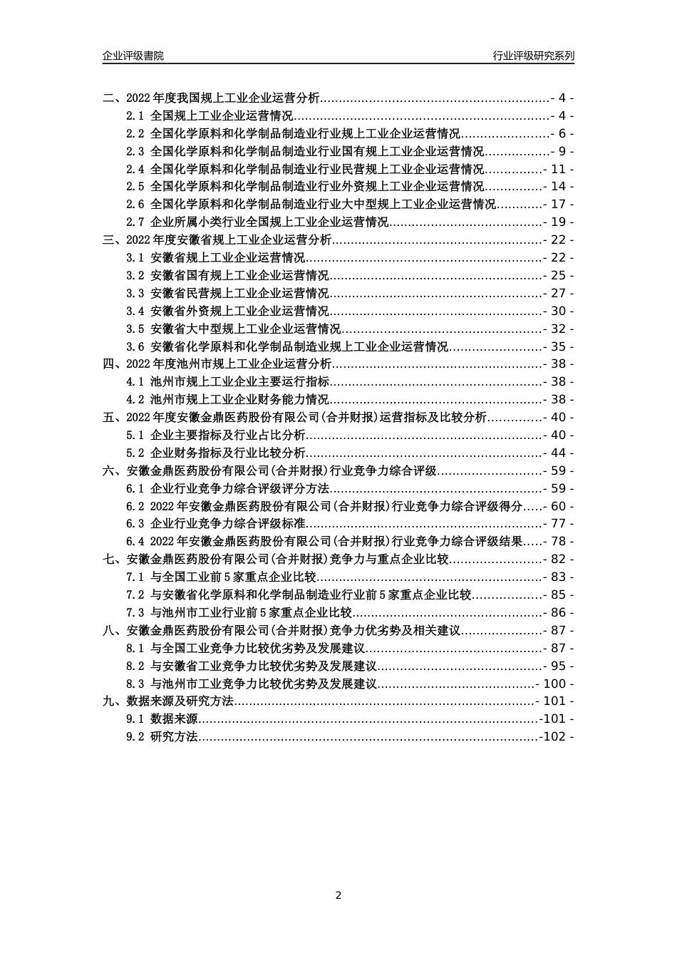 [专精特新]2022年安徽金鼎医药股份有限公司(合并财报)行业竞争力评级分析报告(2023版)_第2页