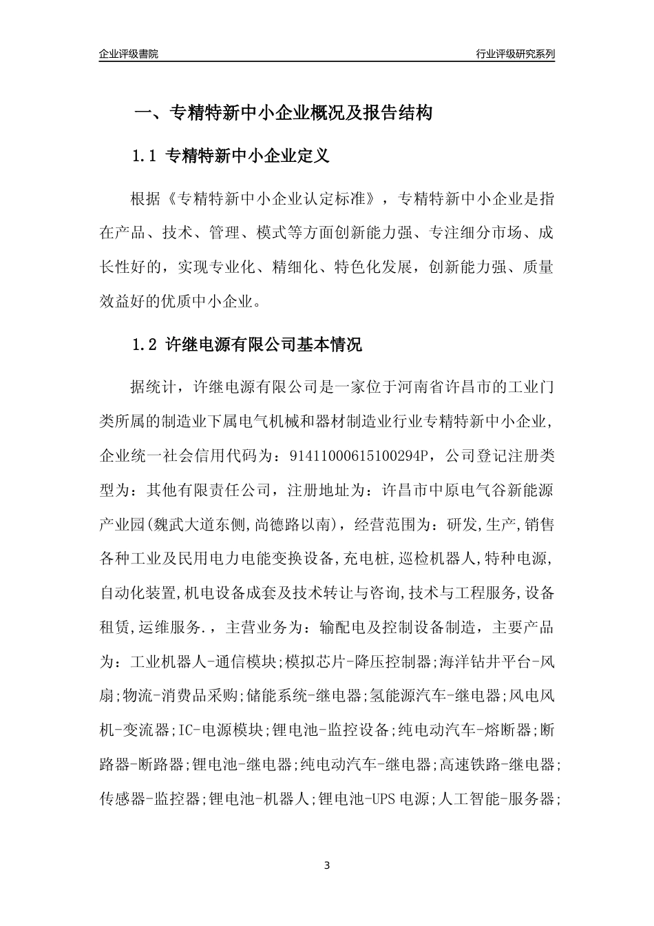 [专精特新]许继电源有限公司行业竞争力评级分析报告(2023版)_第3页