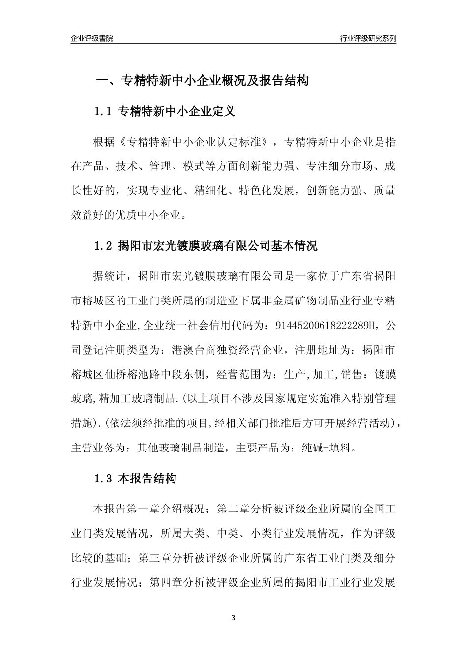 [专精特新]揭阳市宏光镀膜玻璃有限公司行业竞争力评级分析报告(2023版)_第3页